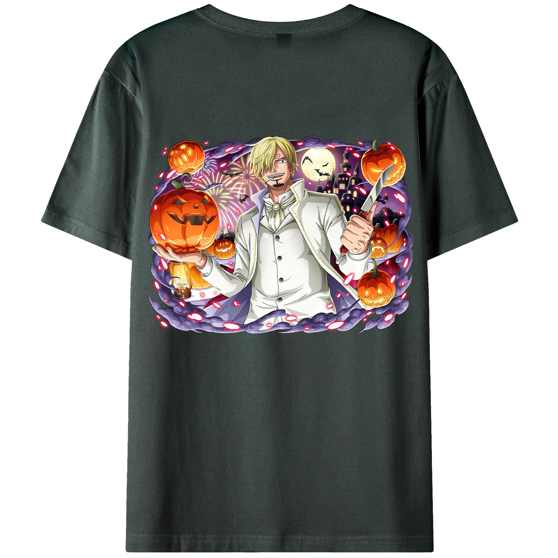 （画像用） ワンピース サンジ ONE PIECE Sanji 綿100％ メンズ半袖Tシャツ（バックプリント） 通気性
